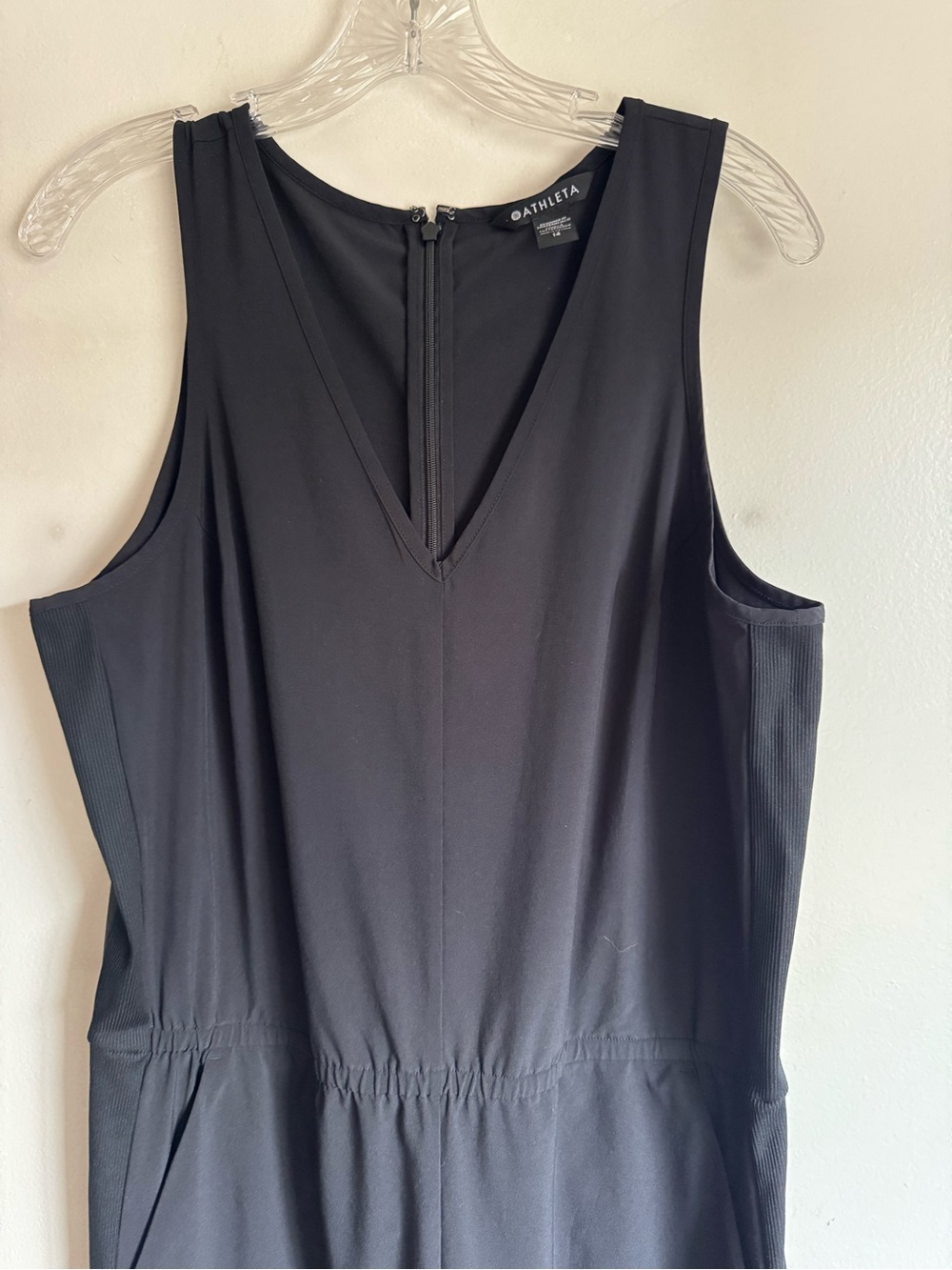Athleta Womens Brooklyn Jumpsuit Sleeveless Black Athleisure Casual Size 14 - Picture 5 of 14